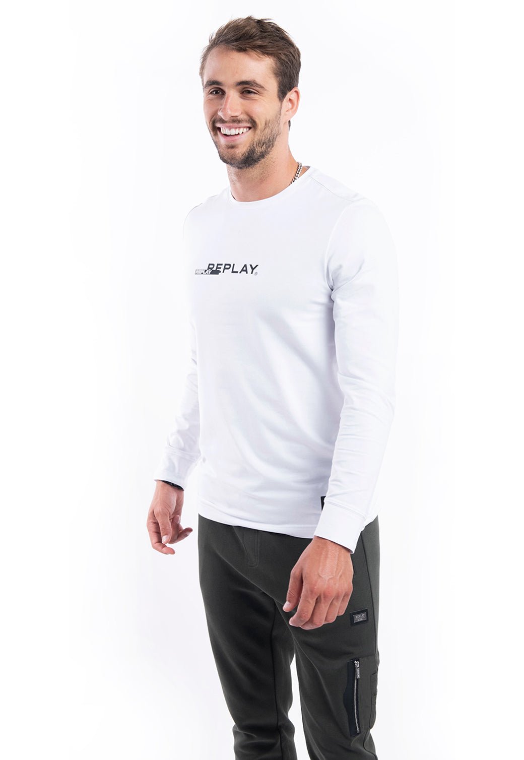 טי שירט לייקרה עם לוגו גברים - Replay