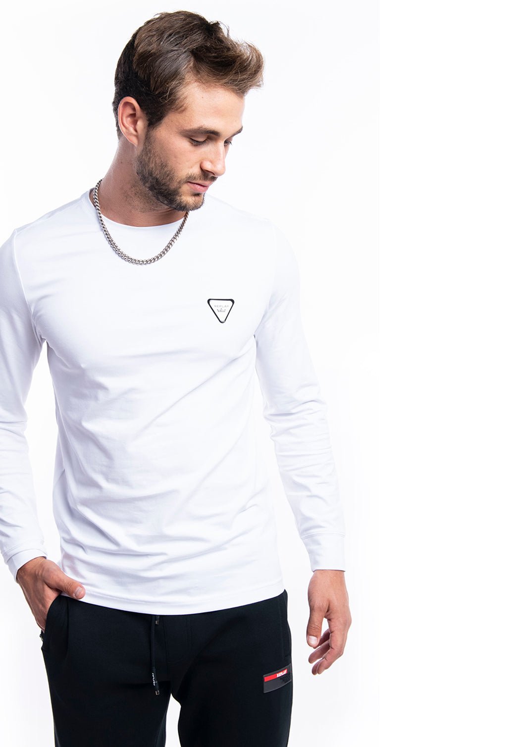 טי שירט לייקרה עם לוגו גברים - Replay