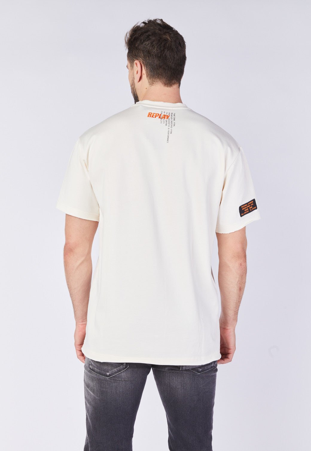טי שירט רחבה עם לוגו גברים - Replay