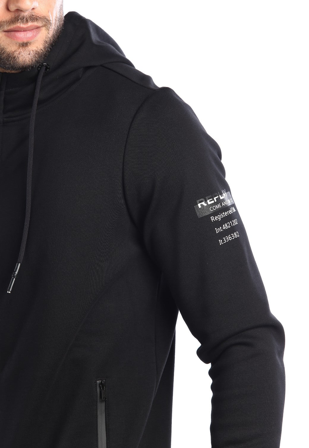 קפוצ'ון רוכסן בטנת וולור פנימית ארוך לוגו צד שמאל גברים - Replay