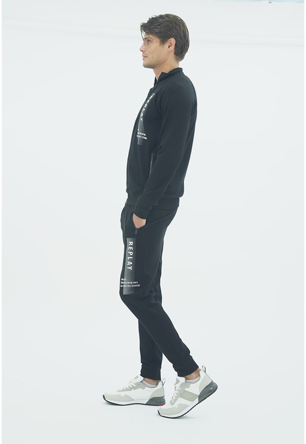 קפוצון זיפר אינטרלוק לוגו קדמי גברים - Replay