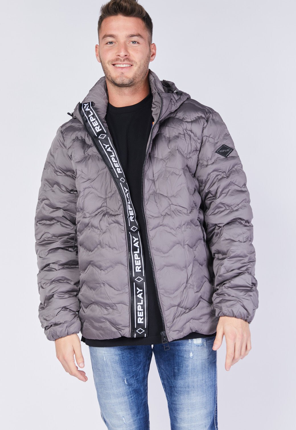 מעיל פוך עם לוגו גברים - Replay