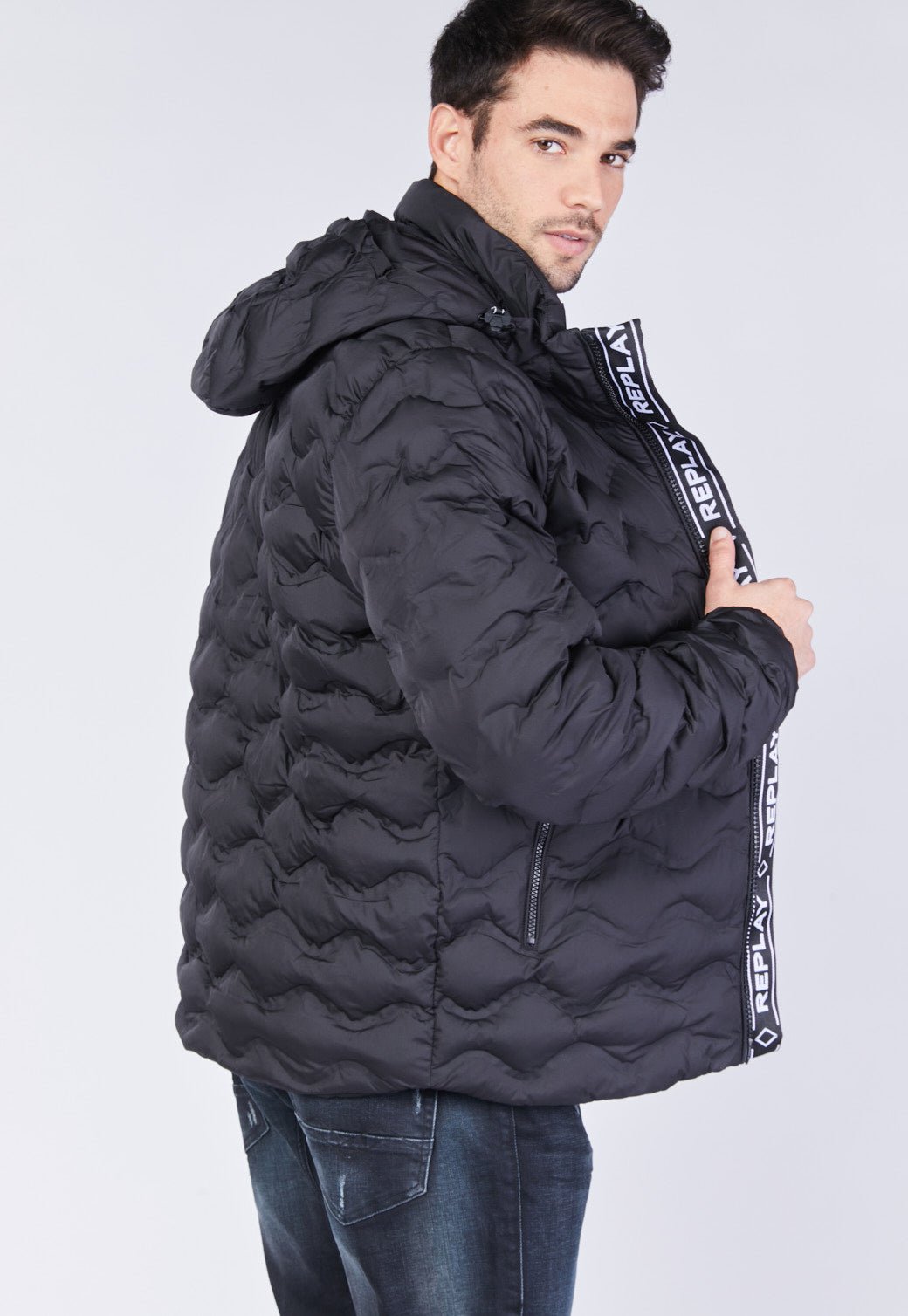 מעיל פוך עם לוגו גברים - Replay