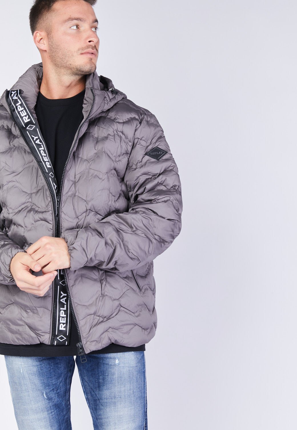 מעיל פוך עם לוגו גברים - Replay