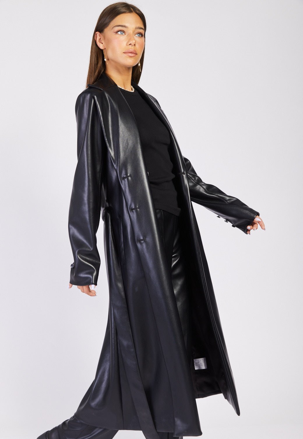 מעיל טרנץ' דמוי עור נשים - Replay