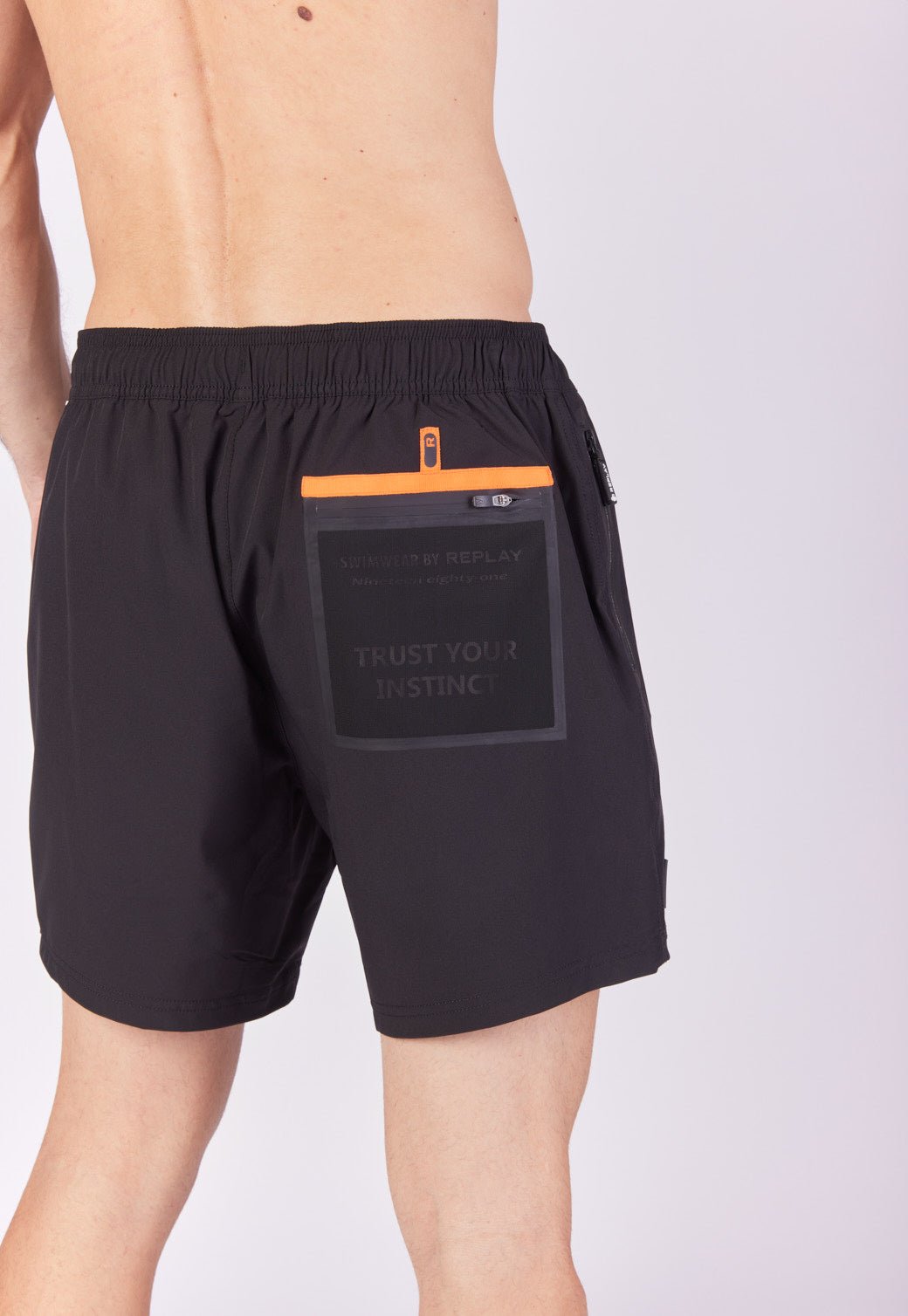 מכנסי בגד ים עם הדפסי לוגו גברים - Replay