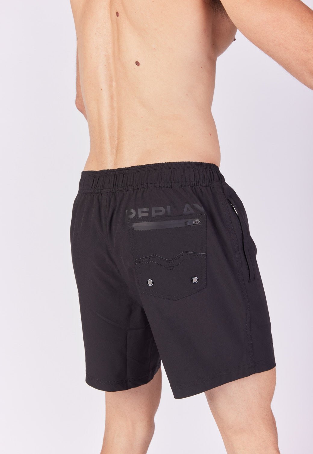 מכנסי בגד ים עם הדפסי לוגו גברים - Replay