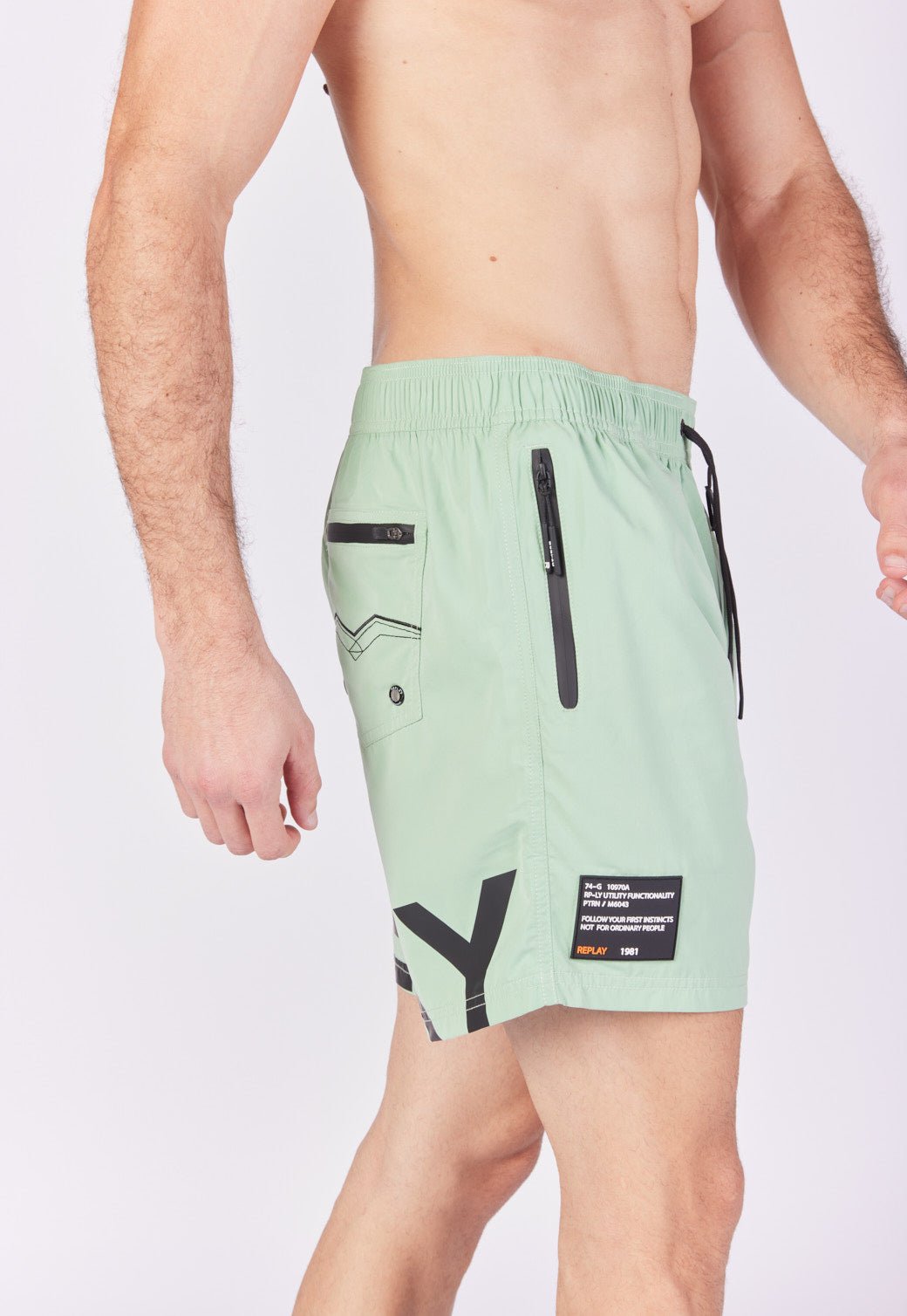 מכנסי בגד ים עם לוגו גברים - Replay