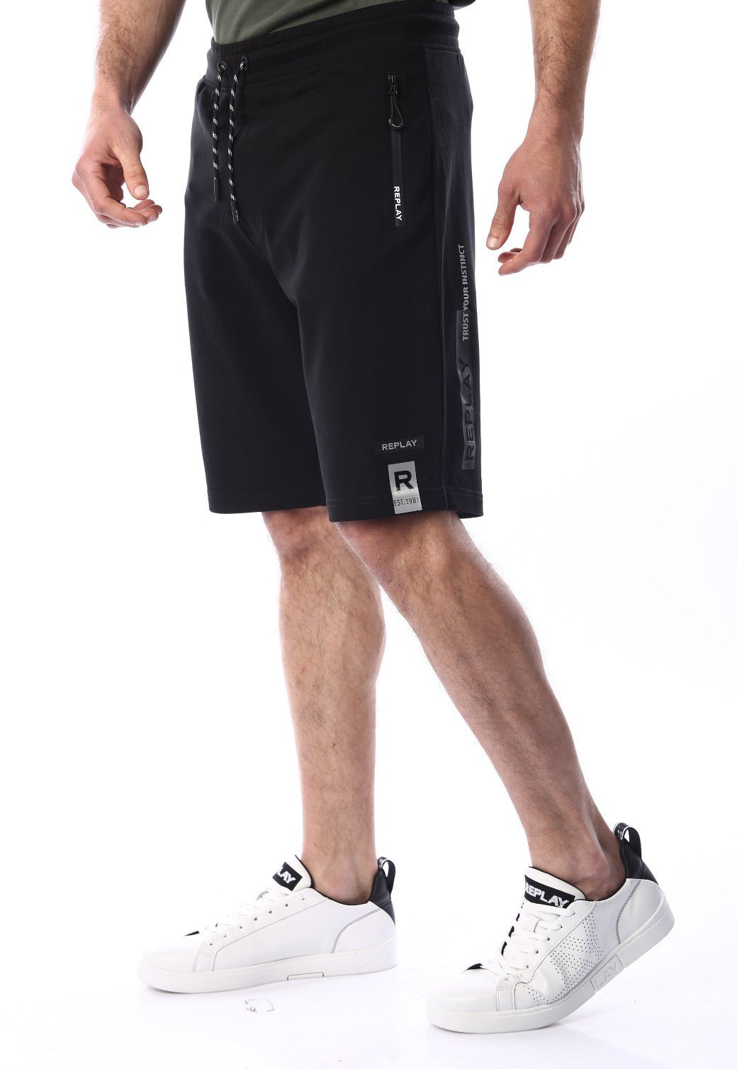 מכנסי פרנץ' טרי לוגו גברים - Replay