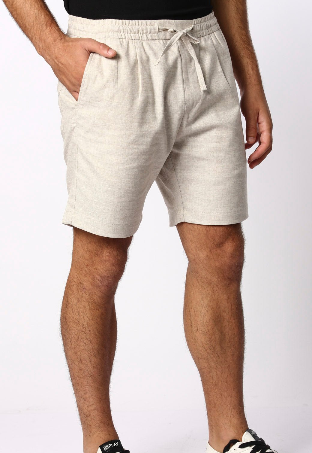 מכנסי פשתן קצרים גברים - Replay
