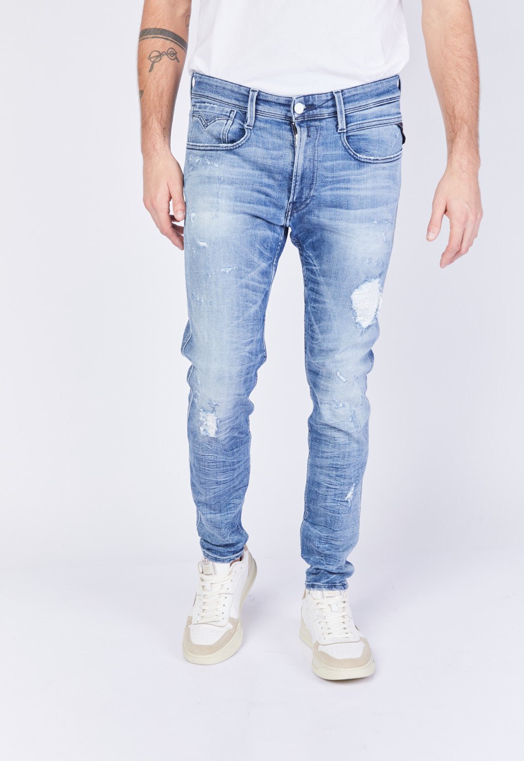מכנסי ג'ינס Slim Fit BRONNY עם קרעים גברים