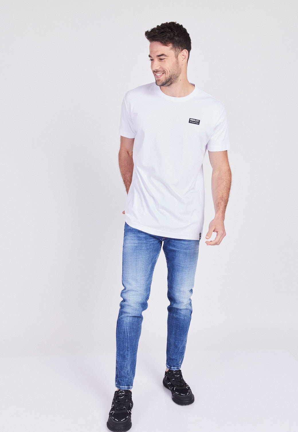 מכנסי ג'ינס Slim Fit BRONNY עם שפשופים גברים - Replay