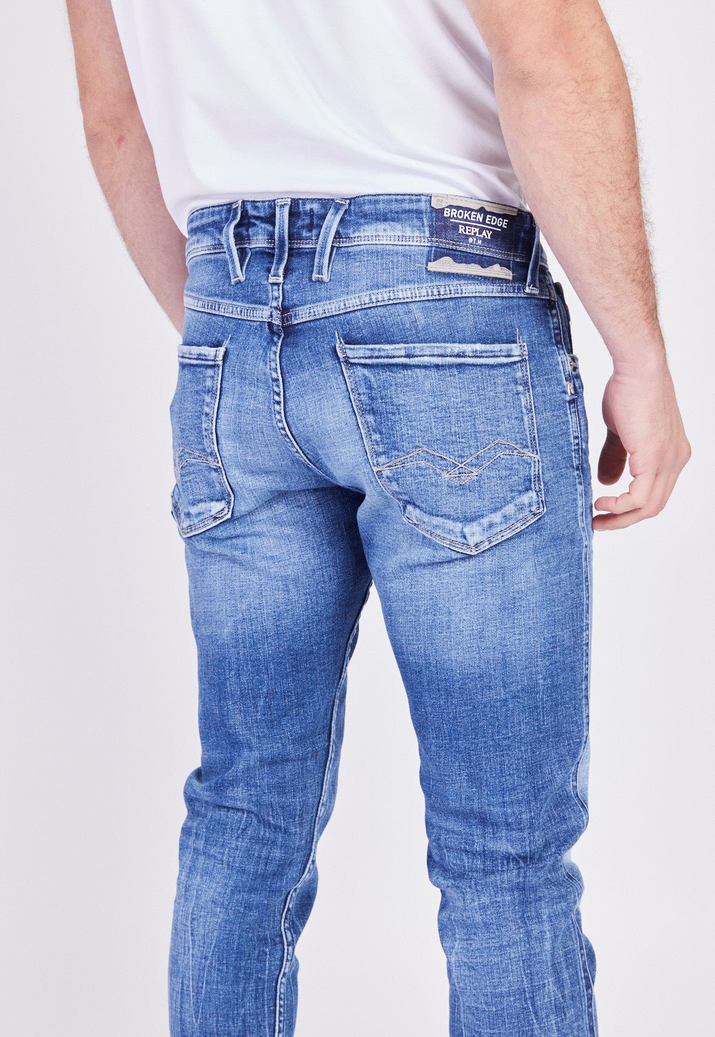 מכנסי ג'ינס Slim Fit BRONNY עם שפשופים גברים - Replay