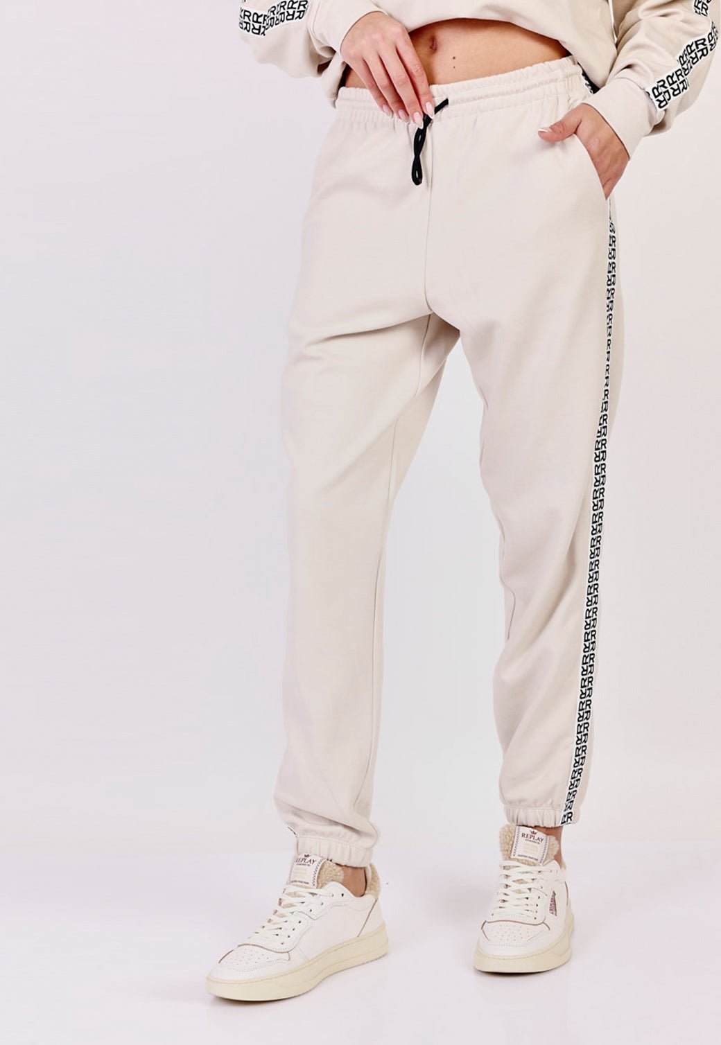 מכנסי טרנינג ארוכים עם פסים נשים - Replay