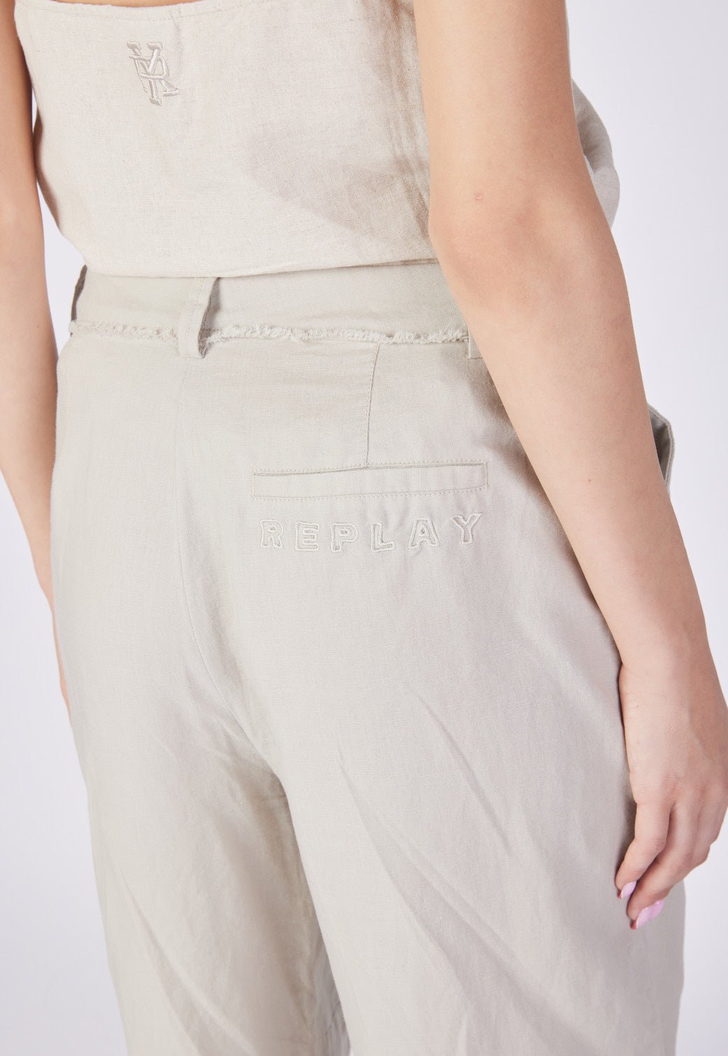 מכנסיים ארוכים מפשתן נשים - Replay