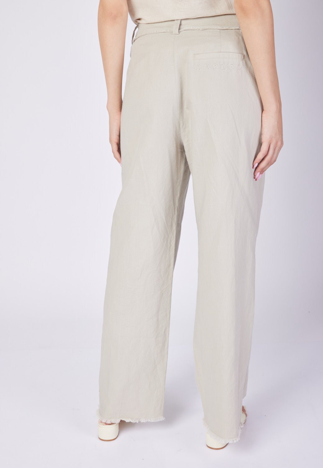 מכנסיים ארוכים מפשתן נשים - Replay