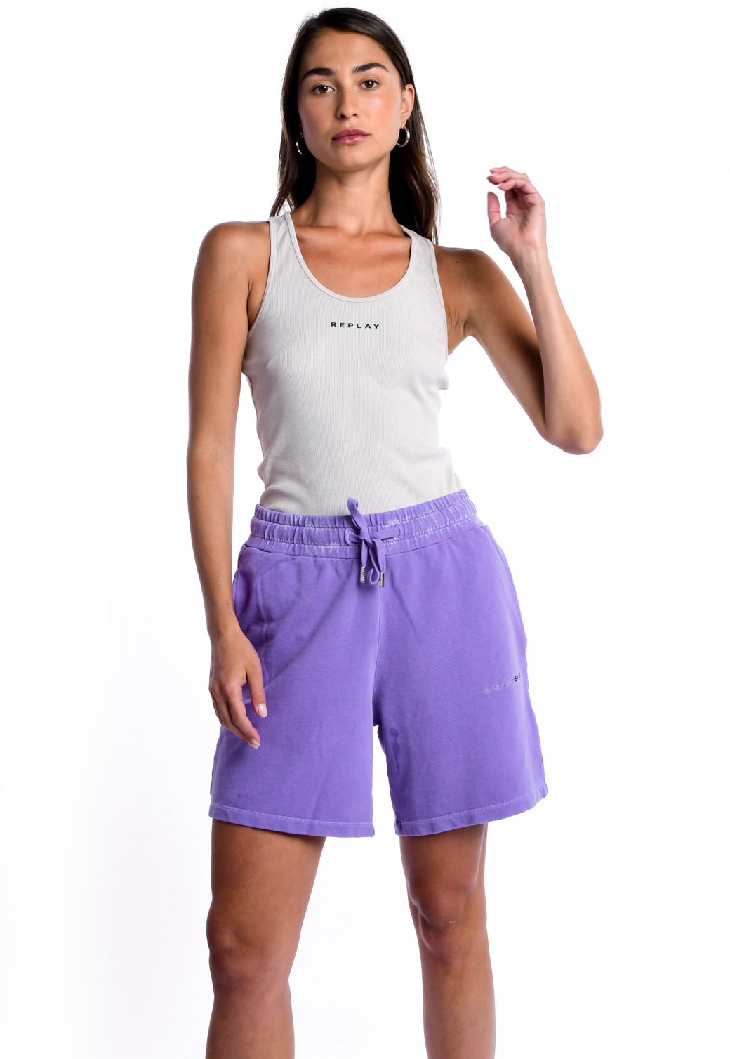 מכנסיים קצרים עם לוגו נשים - Replay