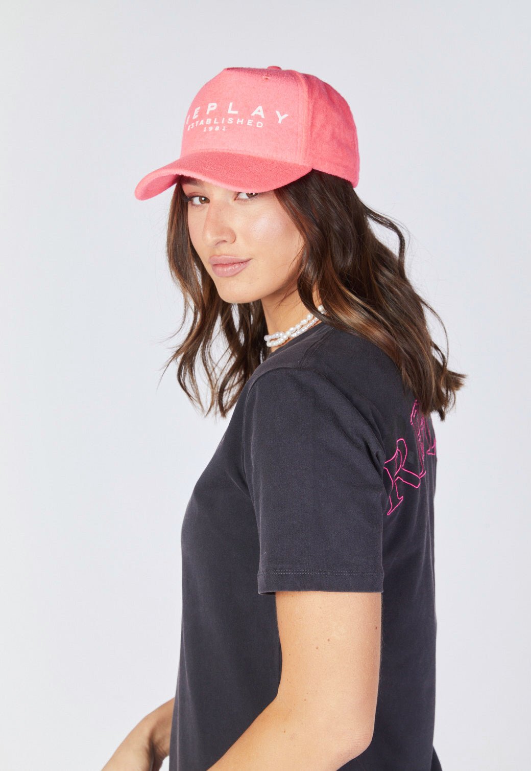 שמלת טי שירט קצרה עם הדפס לוגו בגב נשים - Replay