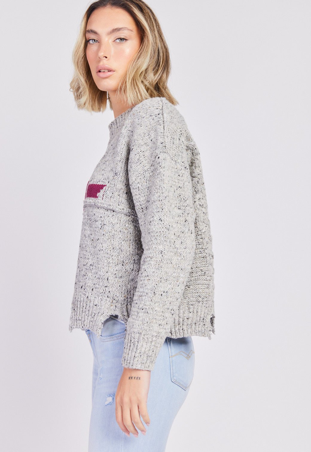 סריג עם לוגו גדול בחזה נשים - Replay