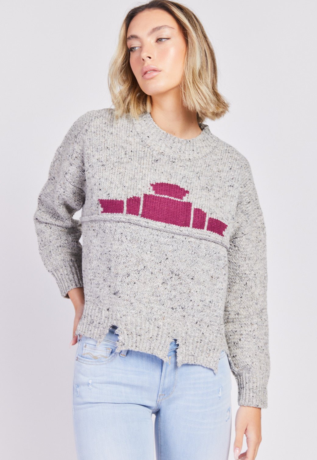 סריג עם לוגו גדול בחזה נשים - Replay