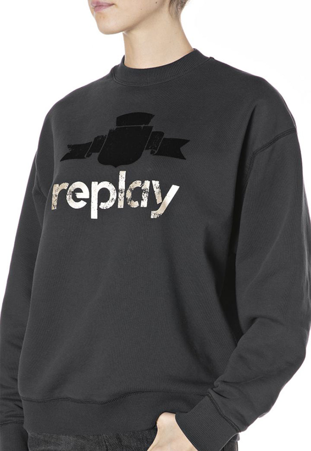 סווטישרט עם לוגו גדול נשים - Replay