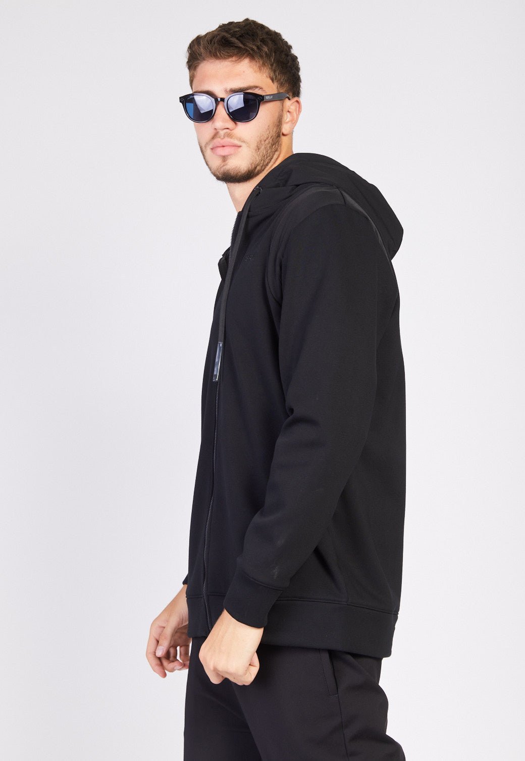 סווטשירט קפוצ'ון בטנת קטיפה גברים - Replay