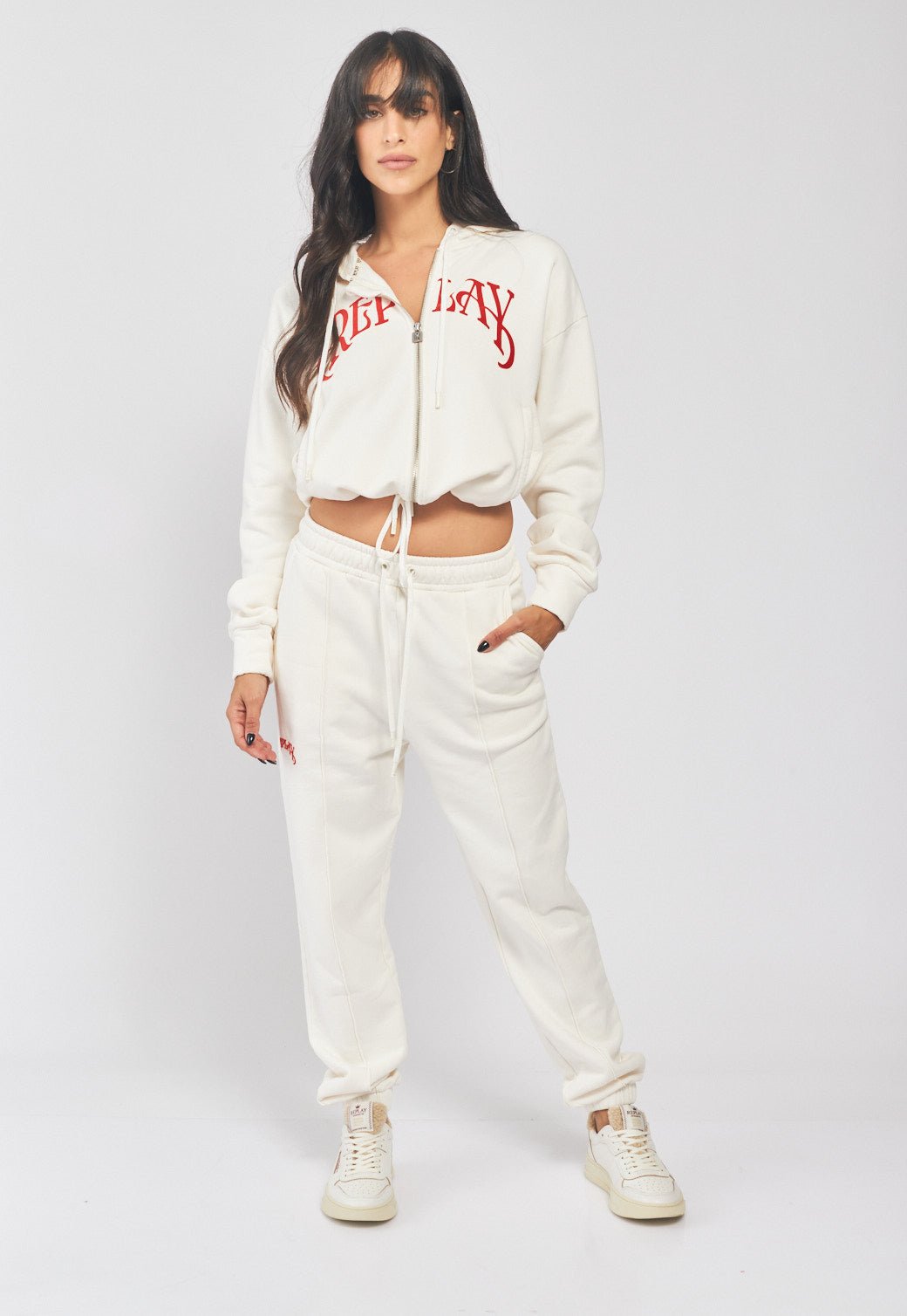 סווטשירט קפוצ'ון עם כיתוב נשים - Replay