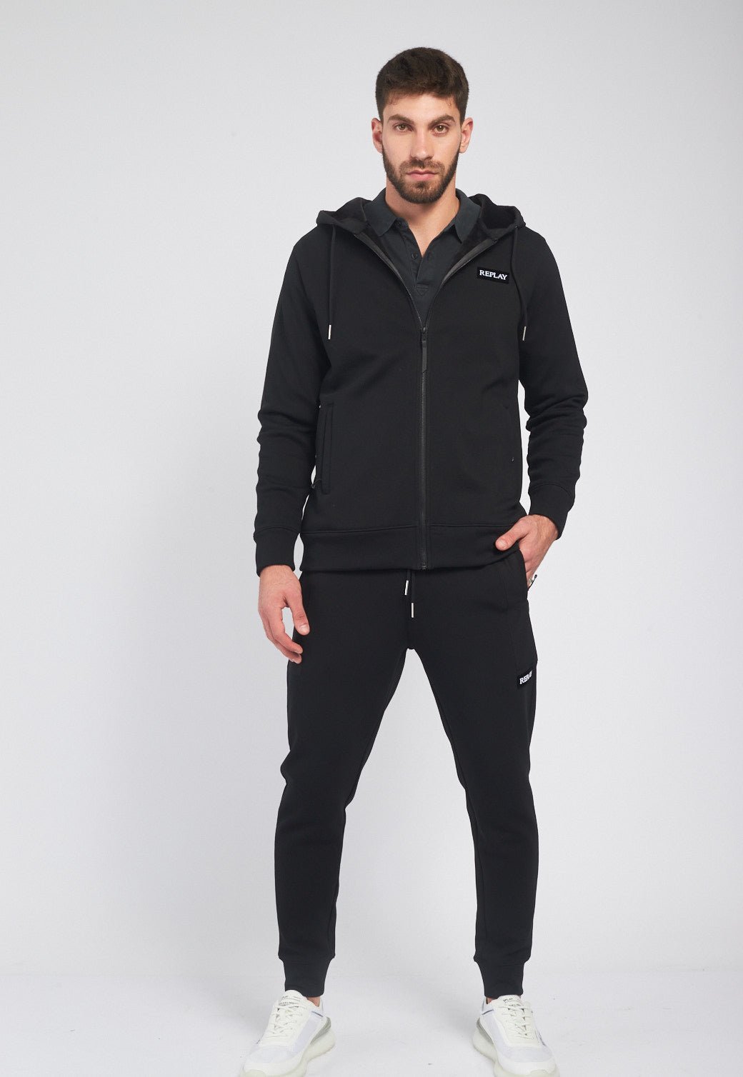 סווטשירט קפוצ'ון מרוכסן גברים - Replay