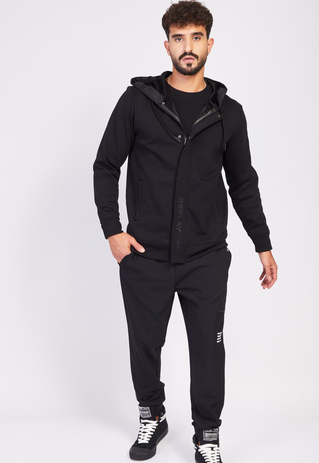 סווטשירט קפוצ'ון מרוכסן גברים - Replay