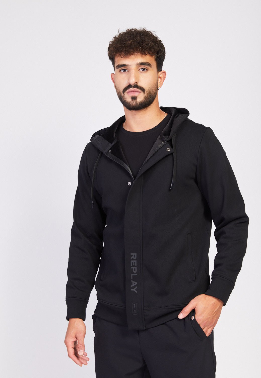 סווטשירט קפוצ'ון מרוכסן גברים - Replay