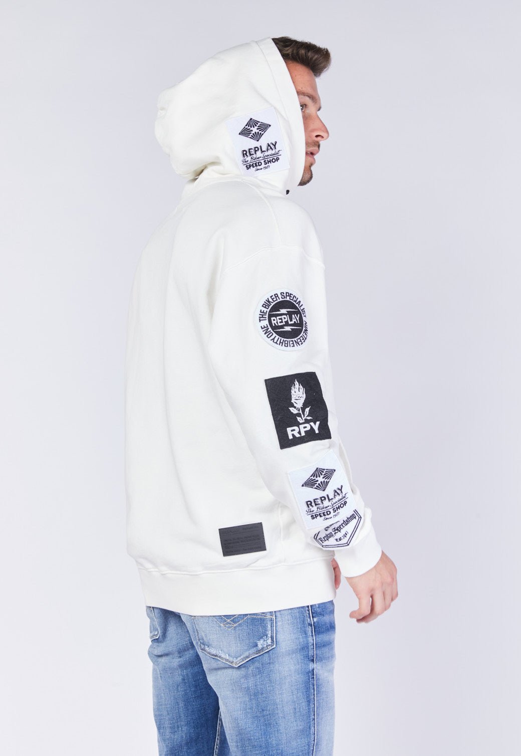 סווטשירט קפוצ'ון R פאץ' גברים - Replay