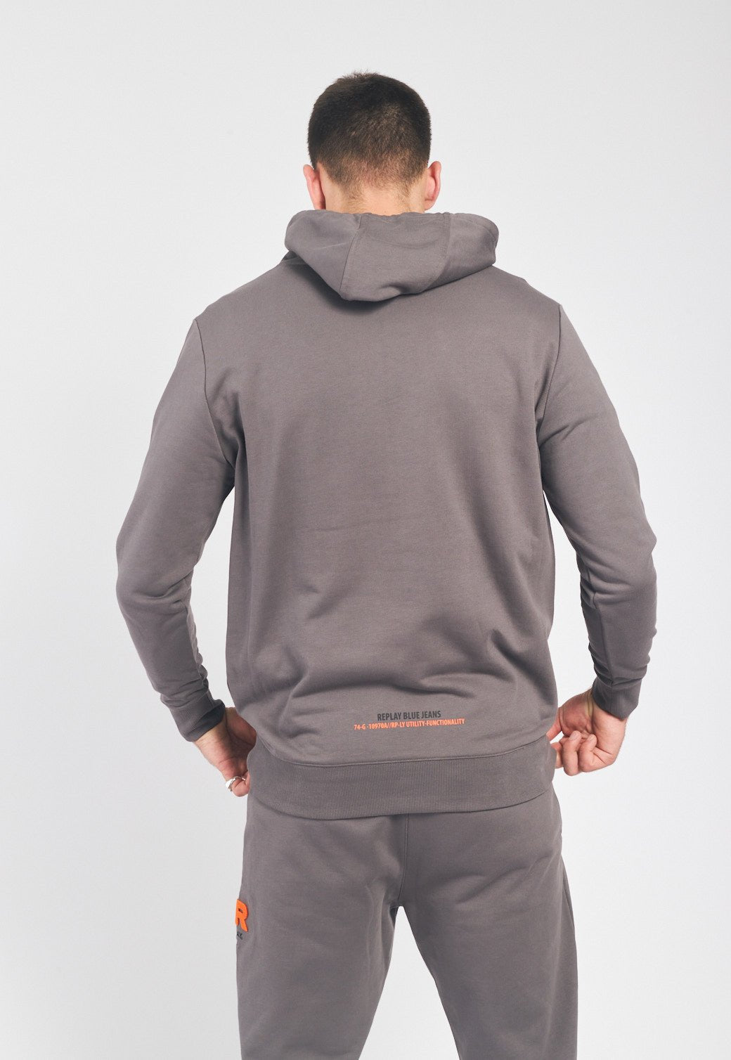 סווטשירט קפוצ'ון טרי עם לוגו גברים - Replay