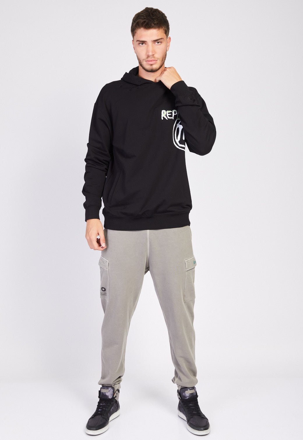 סווטשירט קפוצ'ון טרי רואו גברים - Replay