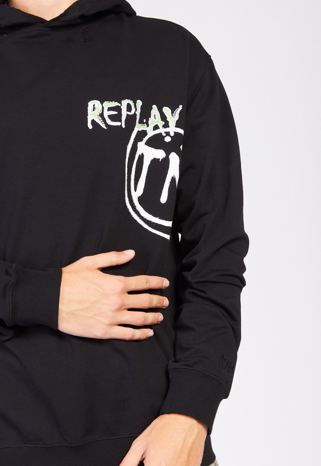 סווטשירט קפוצ'ון טרי רואו גברים - Replay