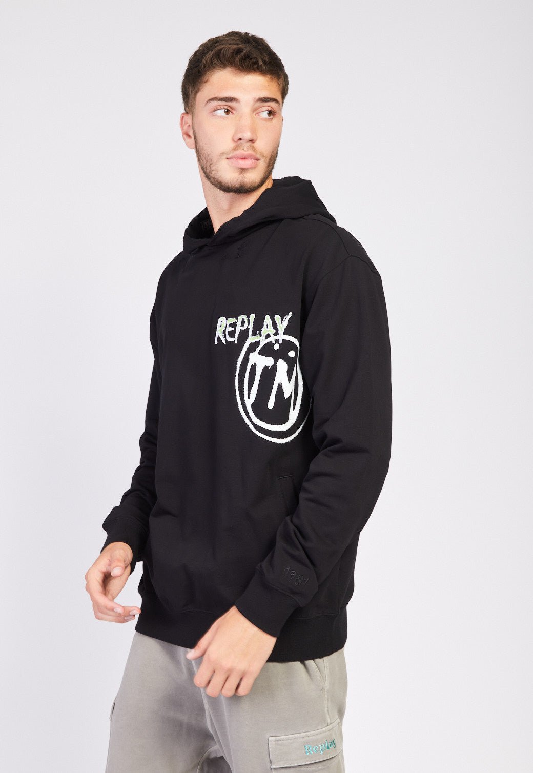 סווטשירט קפוצ'ון טרי רואו גברים - Replay