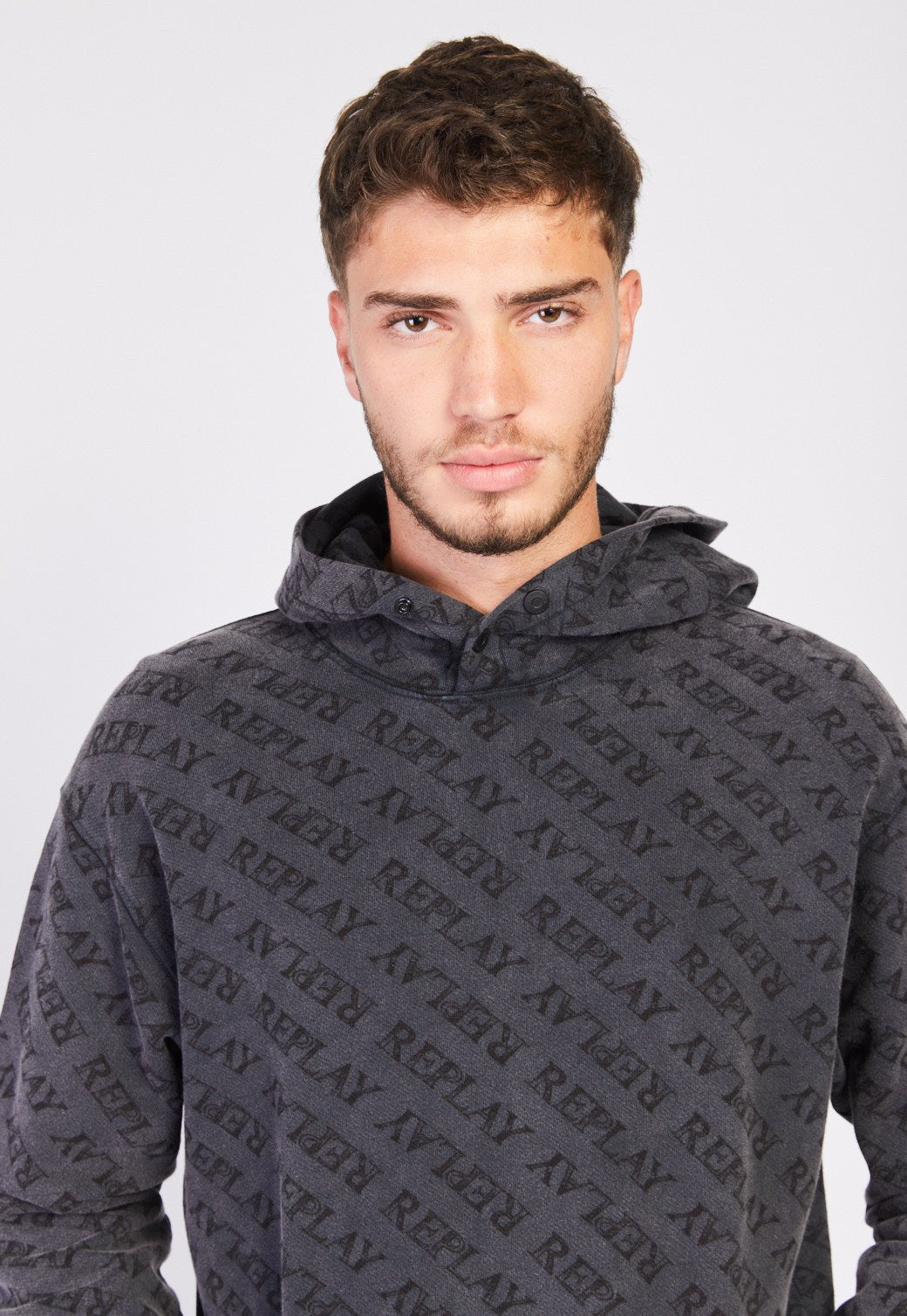 סווטשירט קפוצ'ון ווש לוגומאניה גברים - Replay