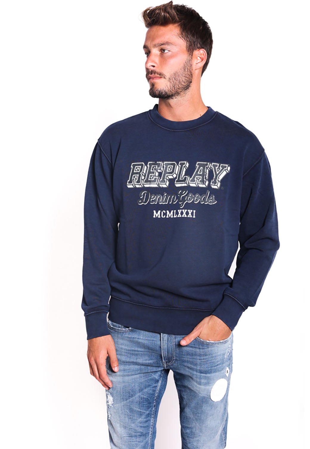 סווטשירט עם לוגו גברים - Replay