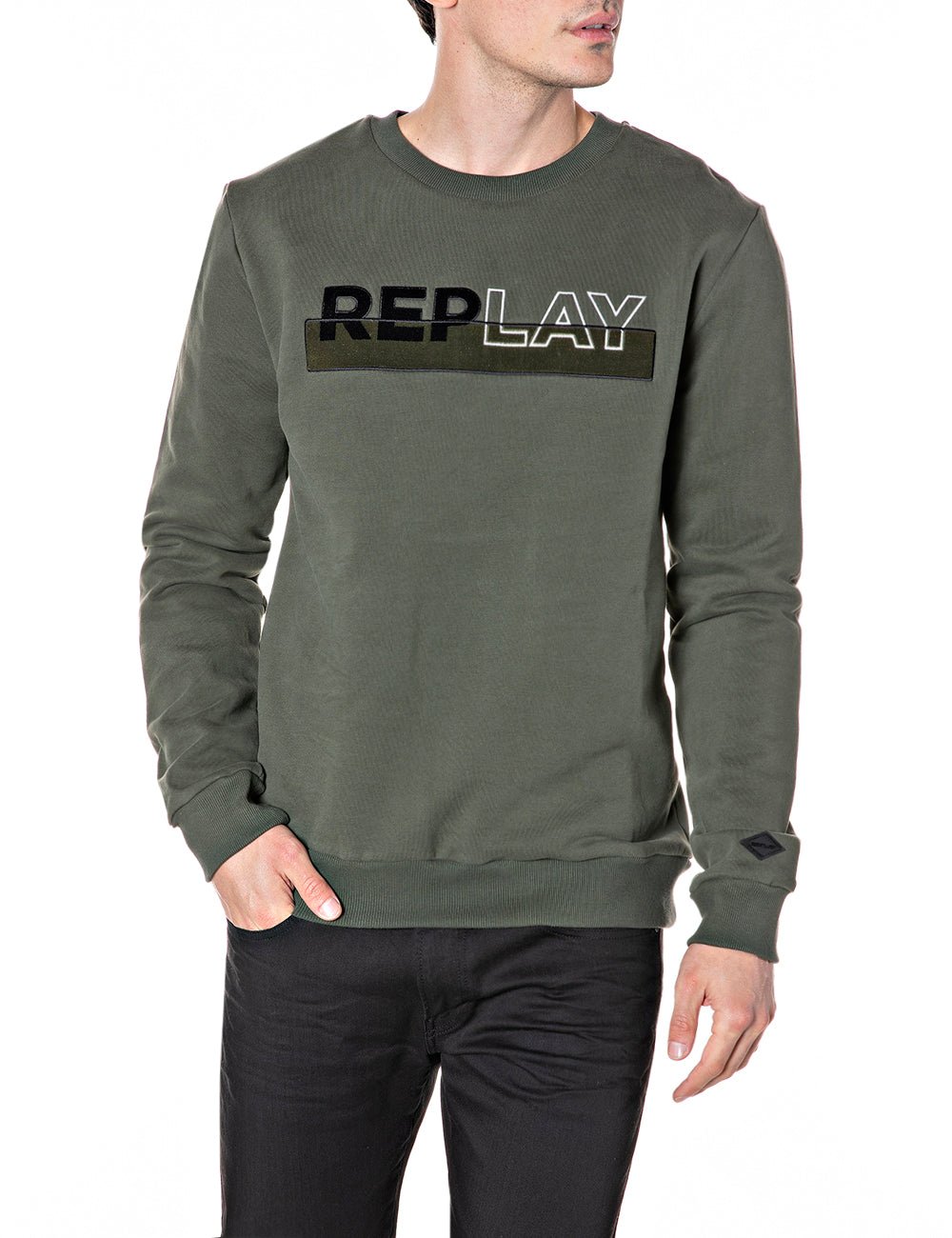 סווטשירט עם לוגו גדול גברים - Replay