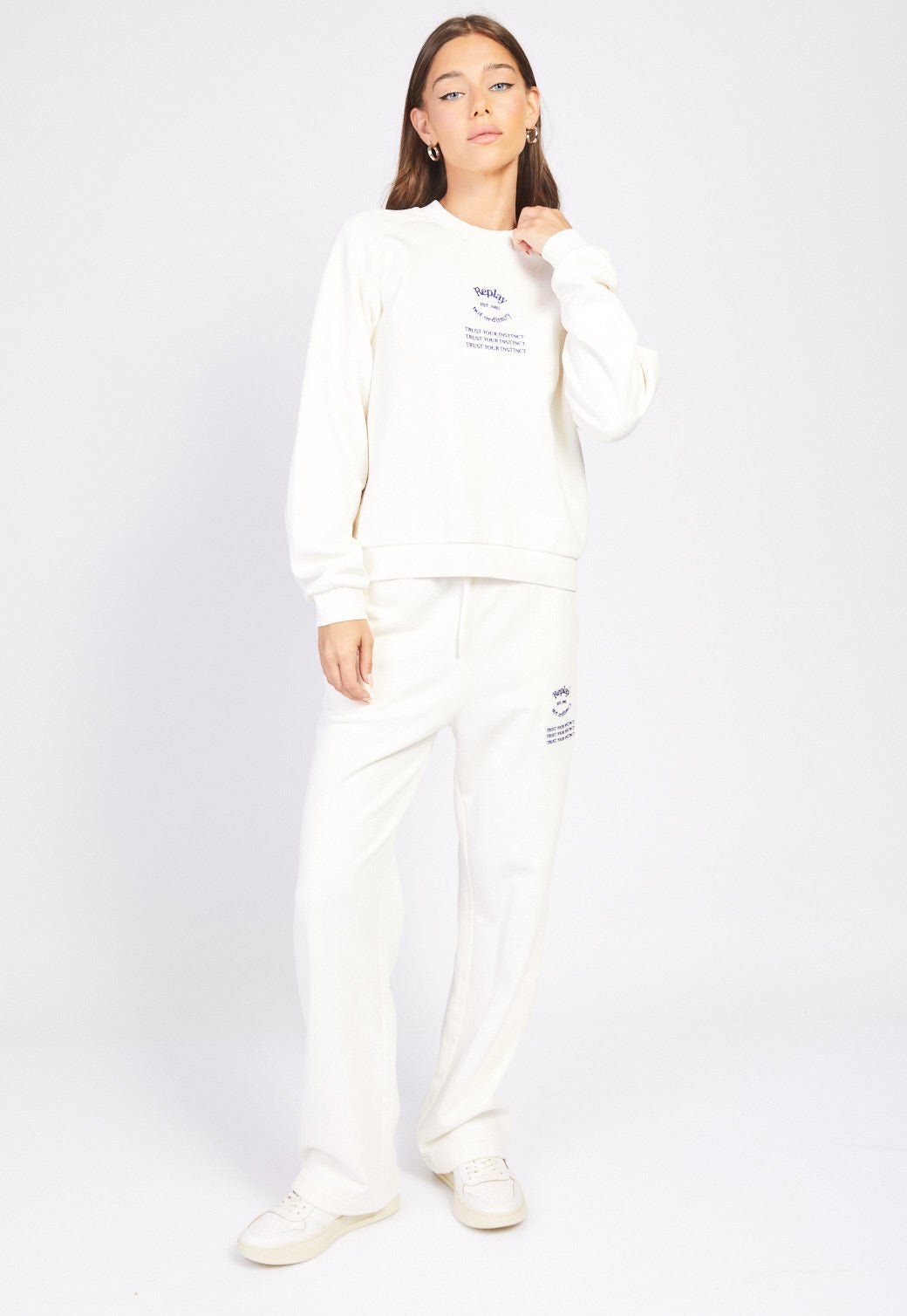 סווטשירט עם רקמת כיתוב נשים - Replay