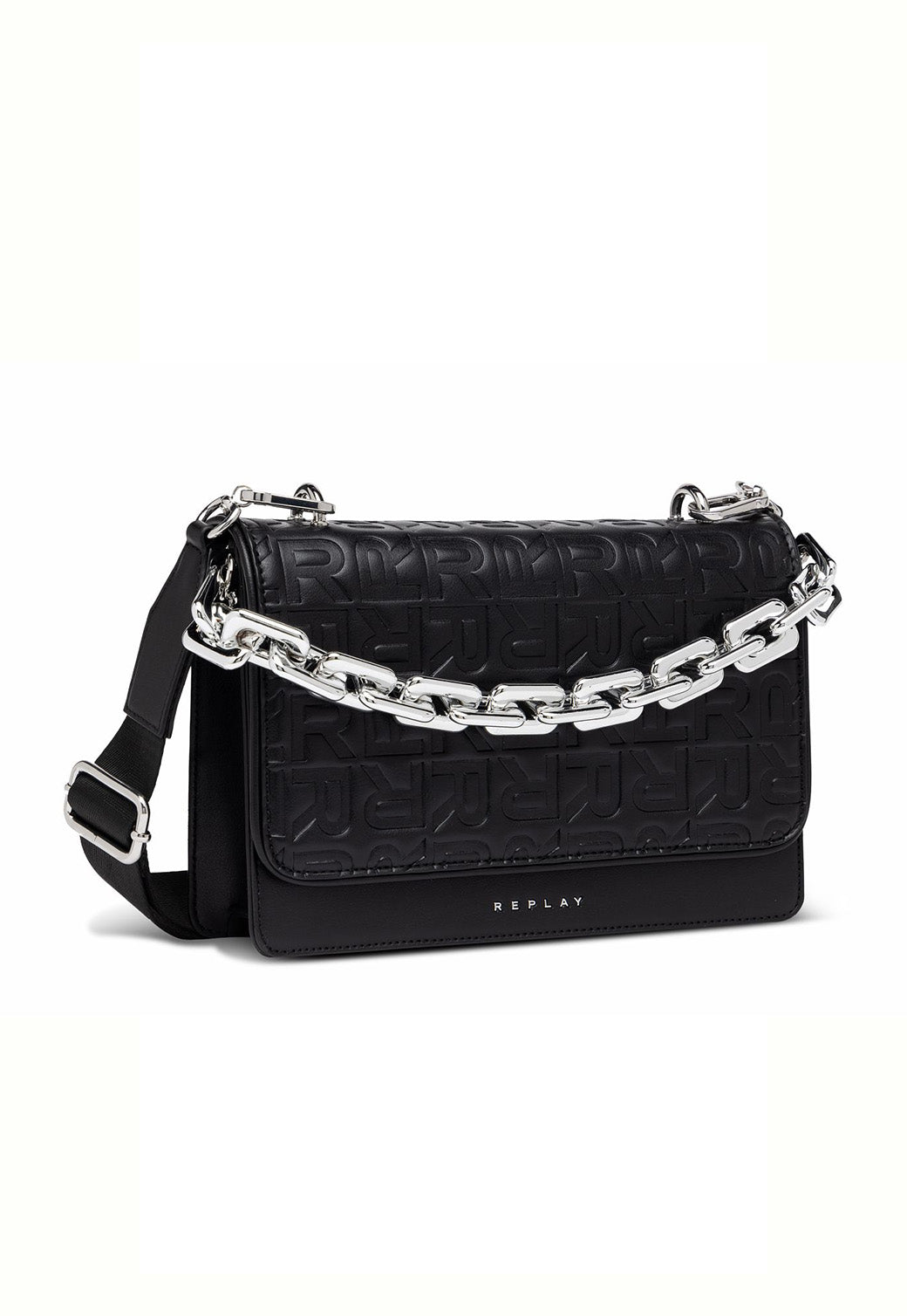 תיק צד עם רצועה נשלפת ושרשרת פלסטיק נשים - Replay