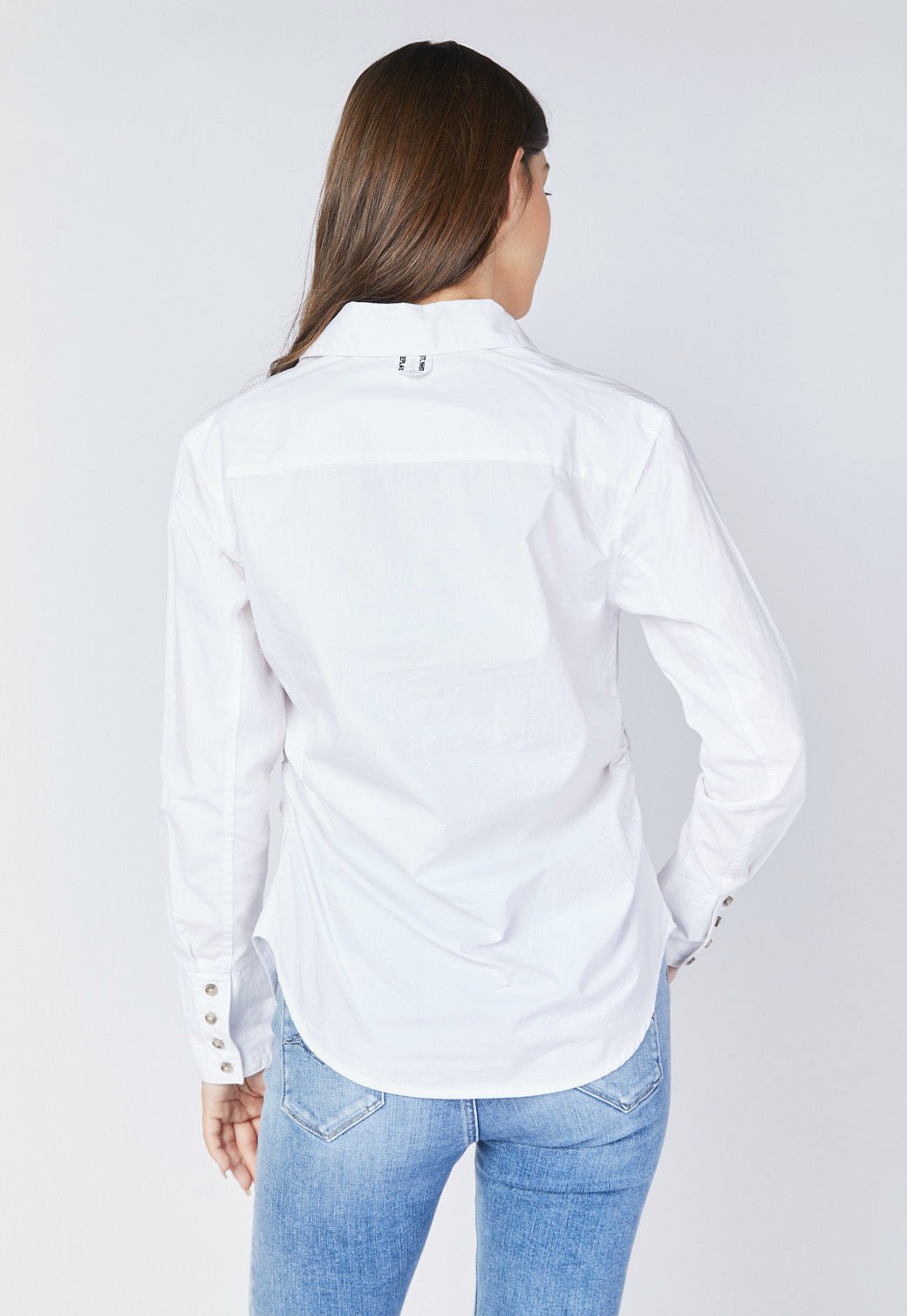 חולצה מכופתרת ארוכה עם שרוך כיווץ בצד נשים - Replay