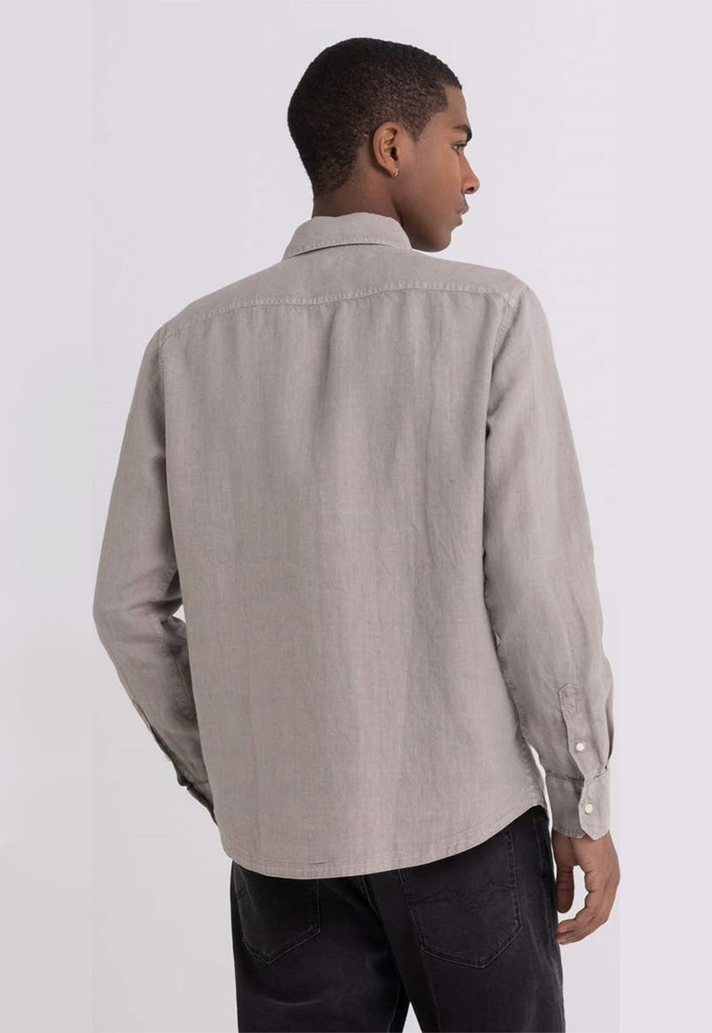 חולצה מכופתרת עם כיס חזה גברים - Replay