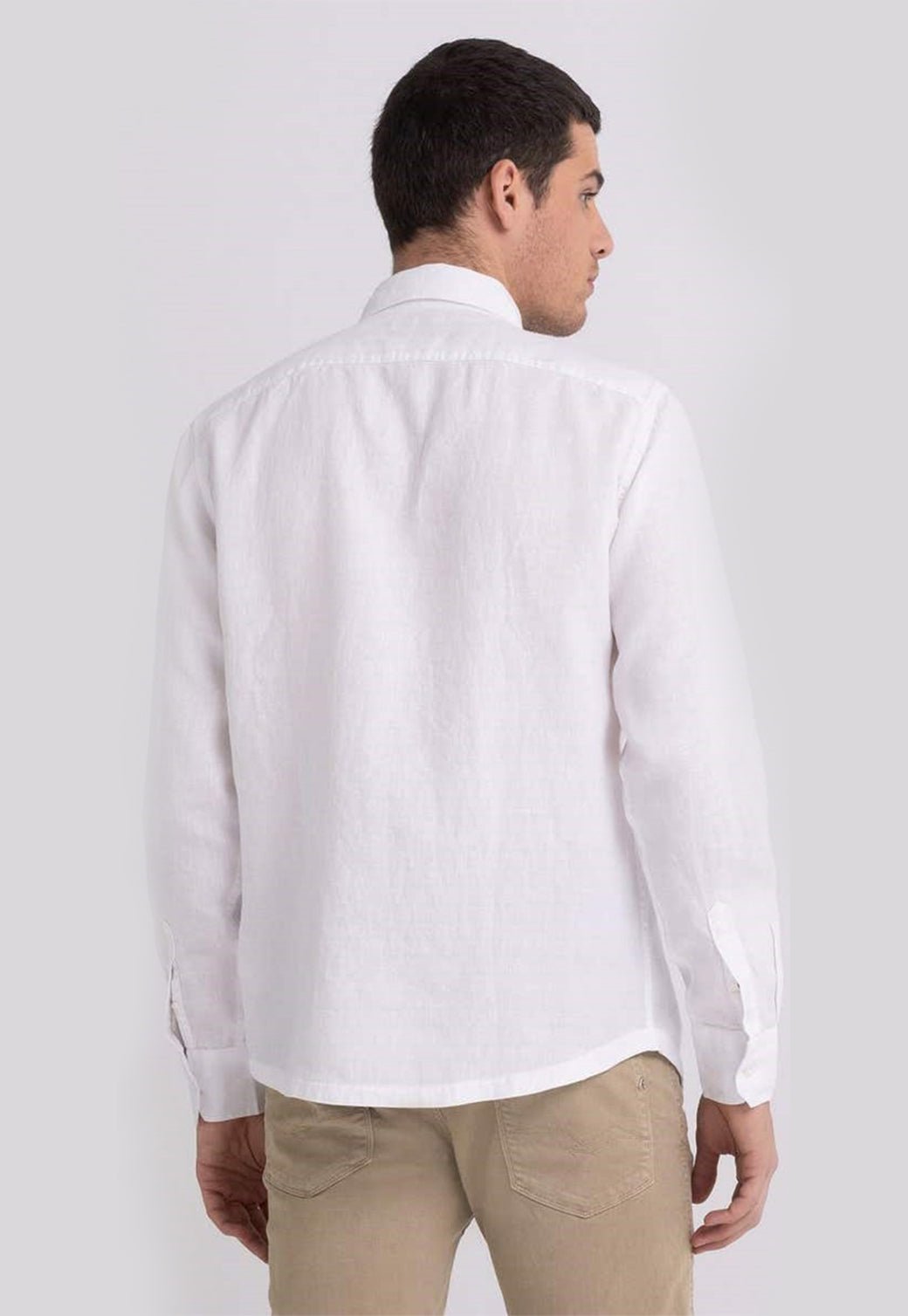 חולצה מכופתרת עם כיס חזה גברים - Replay