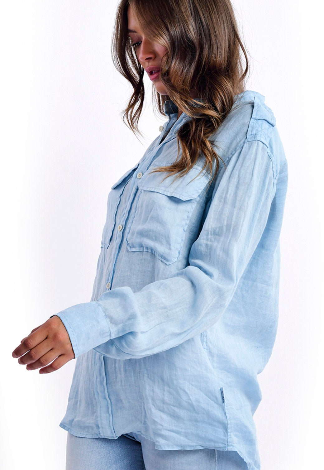 חולצה מכופתרת עם כיסים נשים - Replay