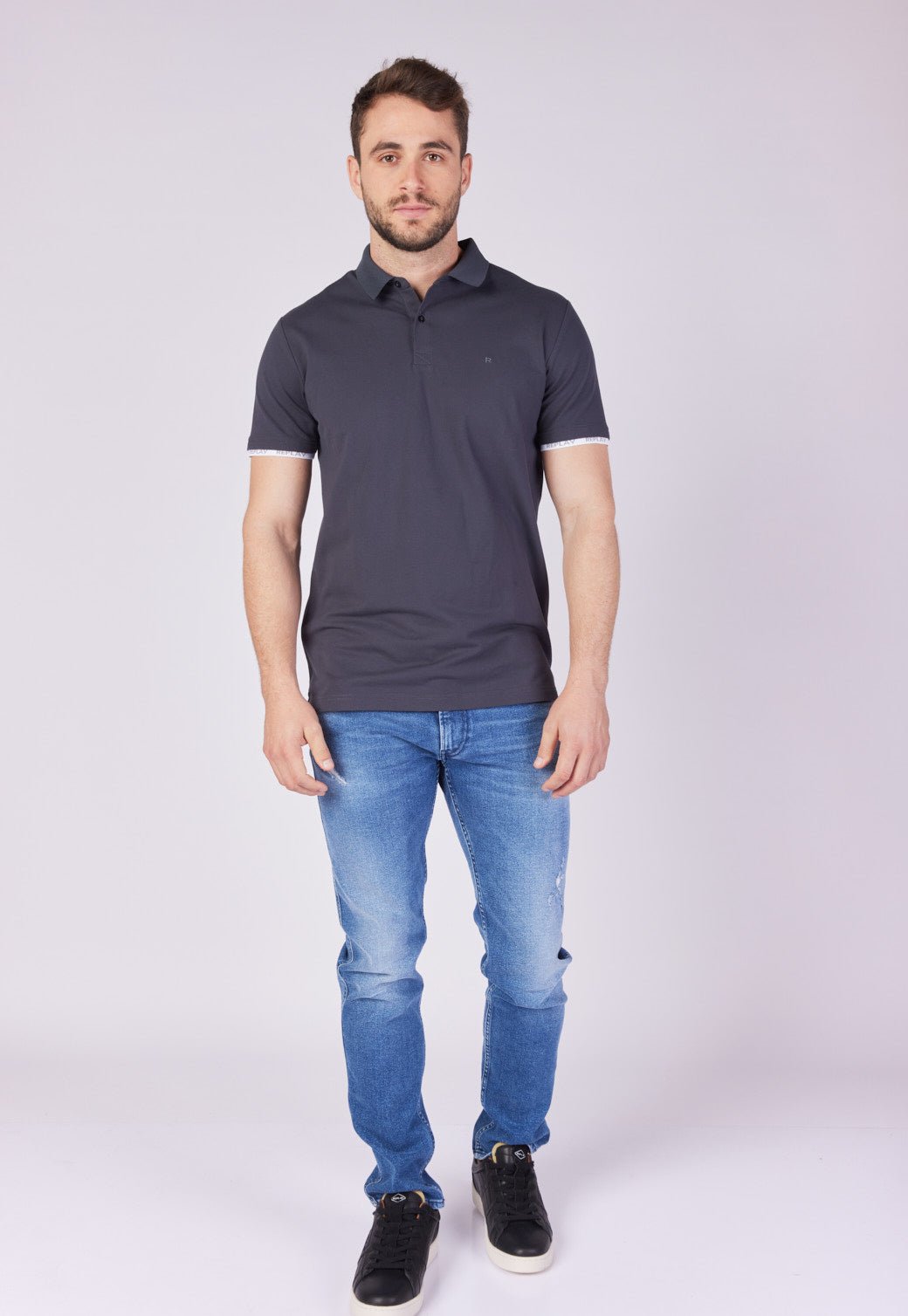 חולצת פולו פיקה קצרה גברים - Replay