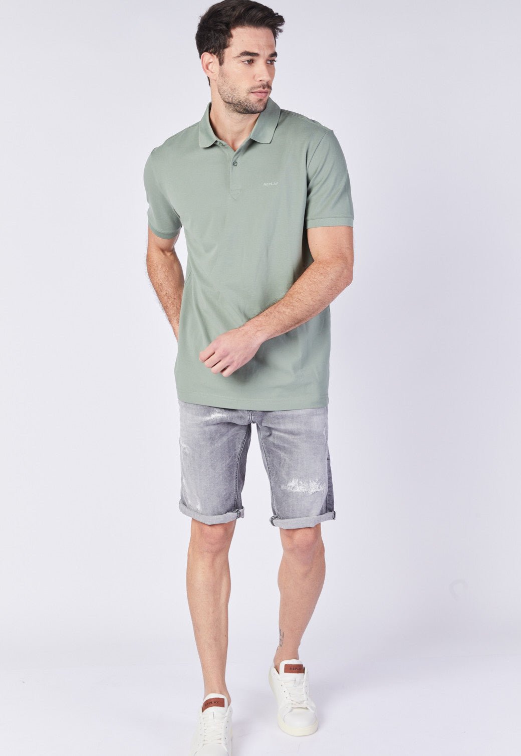 חולצת פולו פיקה קצרה גברים - Replay