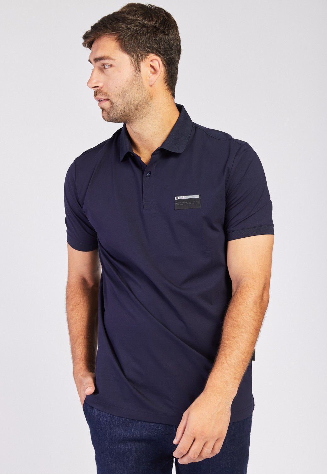 חולצת פולו קצרה מרצרייז גברים - Replay