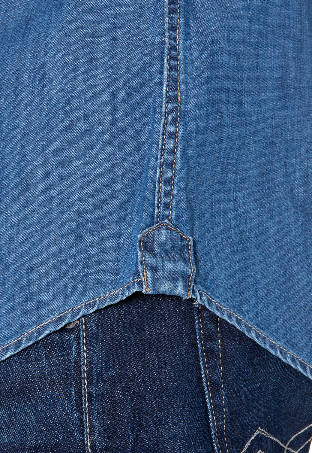 חולצת ג'ינס מכופתרת עם כיסים גברים - Replay