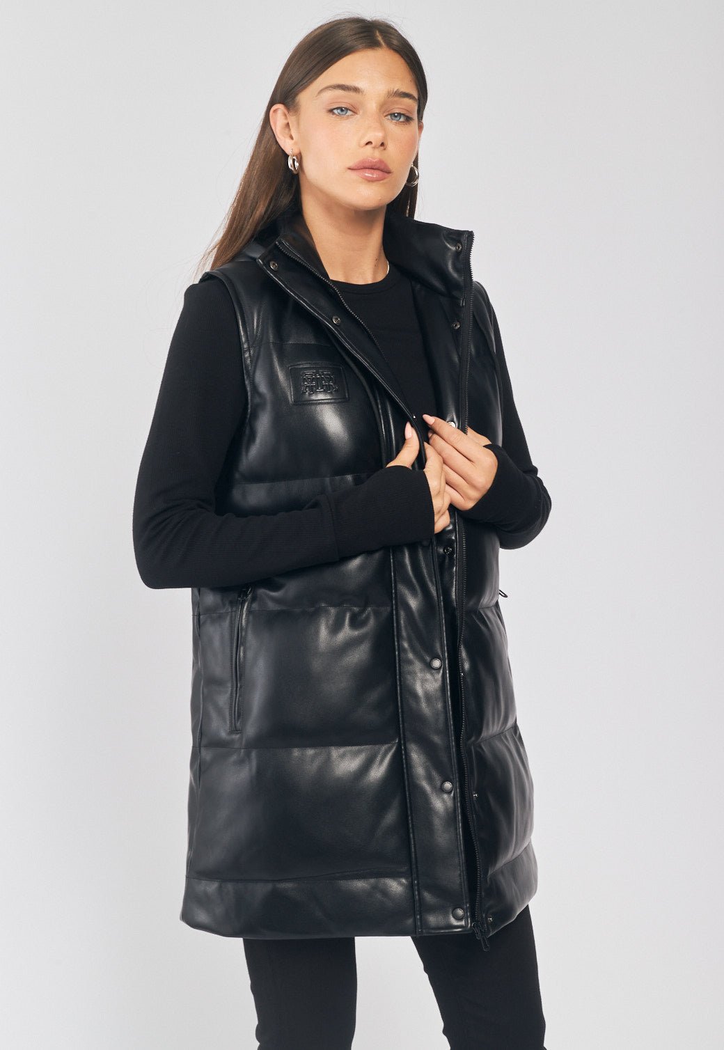 וסט פאפר דמוי עור נשים - Replay