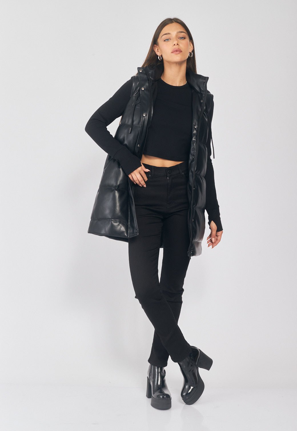 וסט פאפר דמוי עור נשים - Replay